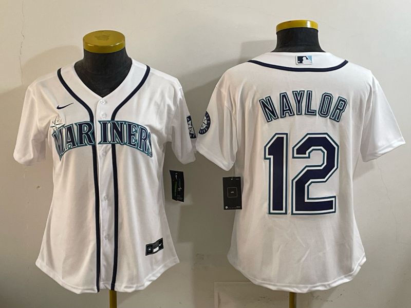 Youth Seattle Mariners #12 Naylor White Game 2026 Nike MLB Jersey style 01